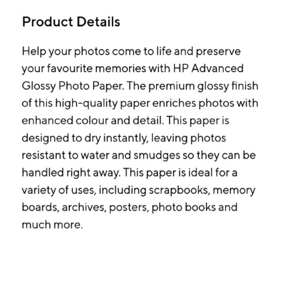 HP Office 5 Hp Advanced Glossy Photo Paper 60 Sheets 5 X 7 Poshmark
